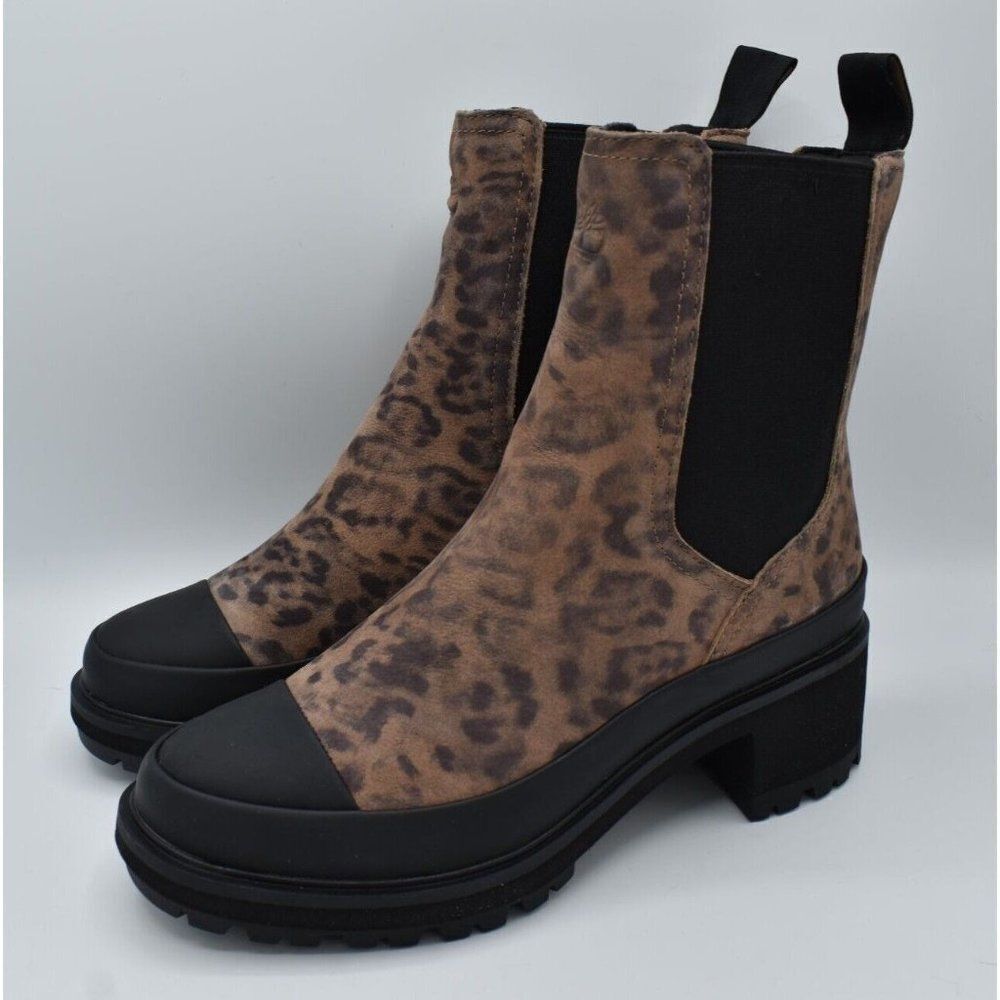 Timberland Womens Size 7‎ Kori Park 2.0 Brown Nubuck Leopard Print Chelsea Boots